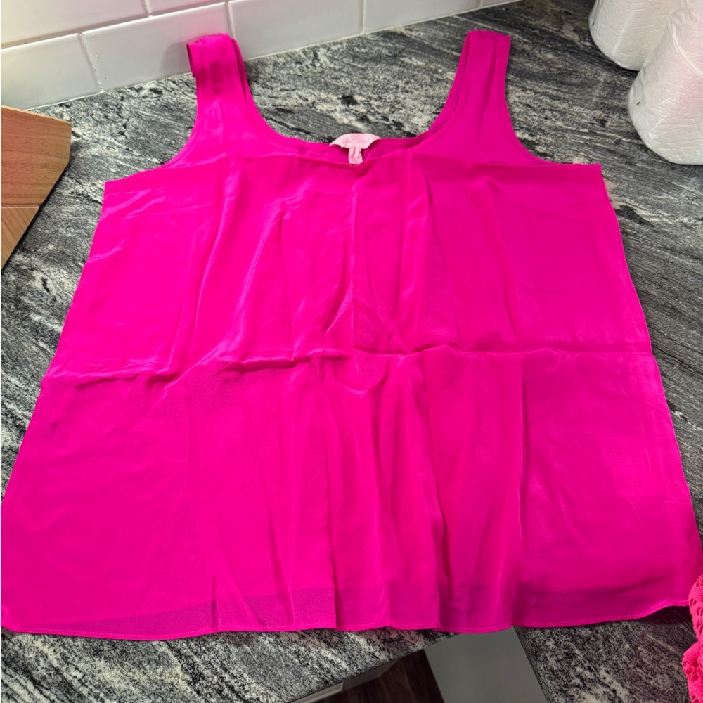 Pink Silk Lilly Pulitzer Top L